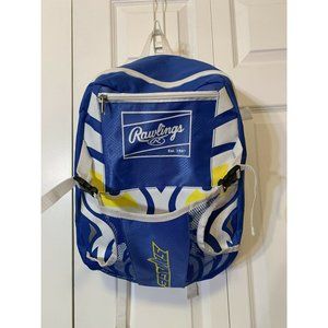 Rawlings Savage Blue BASEBALL 16" Backpack‎ - Medium Sized  - 2 Side Bat Sleeves